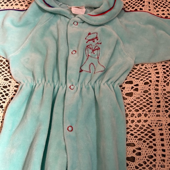 2/$10 Vintage Carter’s onesie sleeper sailor themed Nautica size 6 months - Picture 4 of 11